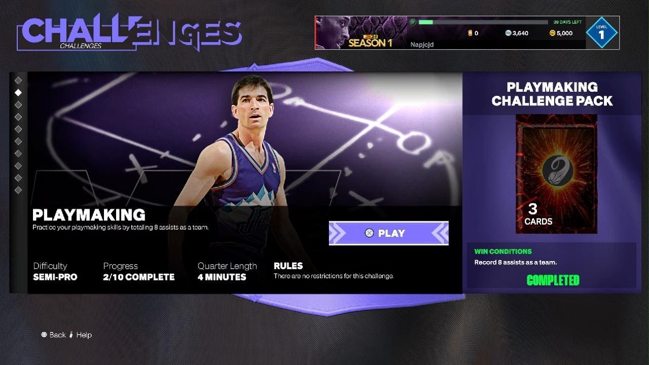 NBA 2K24 MyTEAM Basketball Fundamentals Playmaking Skills Challenge