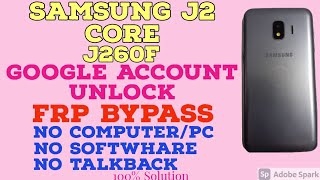 Samsung J2 Core Google Account Unlock Without Pcsamsung J260f Frp Bypass