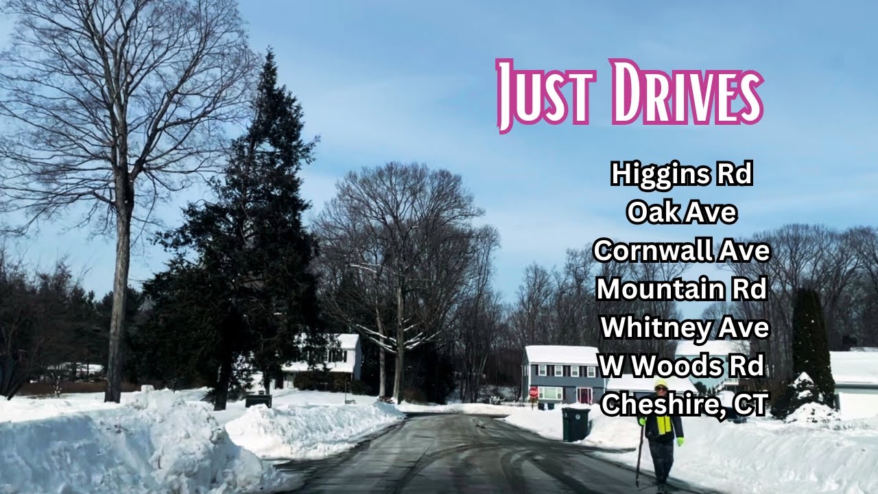 Cold Winter Drive Through Parts of Cheshire and Hamden, Connecticut