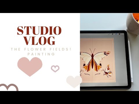 Studio Vlog: Flower Fields, Painting in the Studio, and Digital Stationary Cards