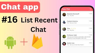 16 Recent Chats in RecyclerView | Chat application | Android Studio