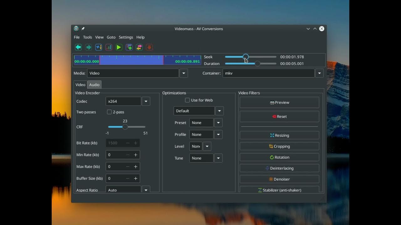 Videomass How to trim without reencoding (preserving the same