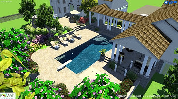 3D Pool and Landscape Design created by Rowan Landscape and Pools
