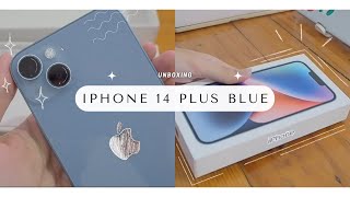 Unboxing iPhone 14 plus blue 🩵✨|แกะกล่องโทรศัพท์น้องใหม่สีฟ้าที่โคตรจะน่ารักจับใจ🌷💕(no music)