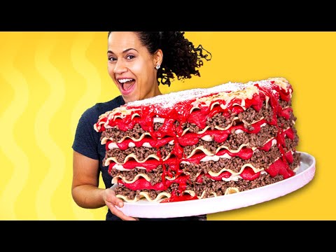 giant-lasagna-made-of-cake-&-amazing-news!!-|-how-to-cake-it
