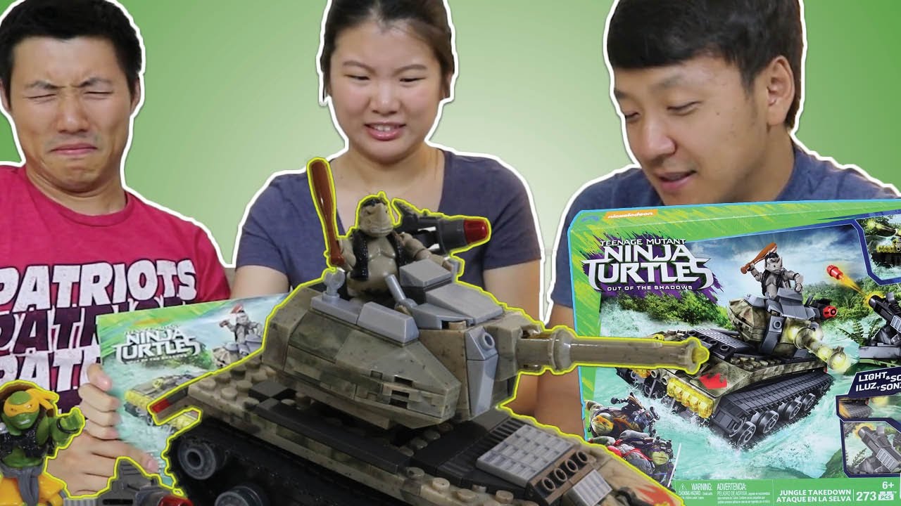 Teenage Mutant Ninja Turtles Mega Blocks Jungle Takedown TANK with SOUNDS and MISSILES!