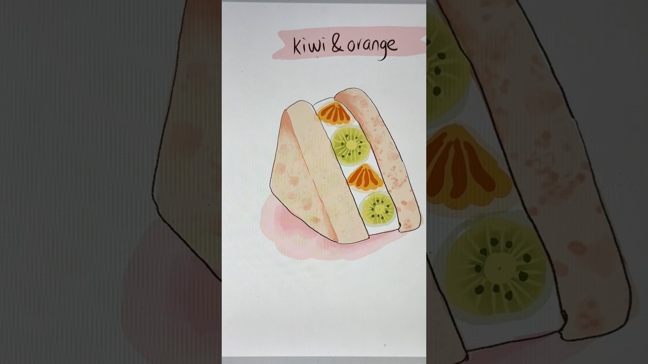 How to draw a kiwi sandwich 