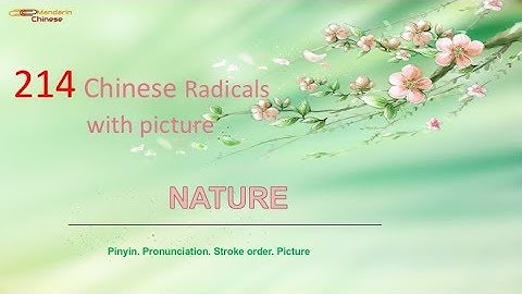 214 Chinese Radicals with picture and stroke order animation - Topic NATURE
