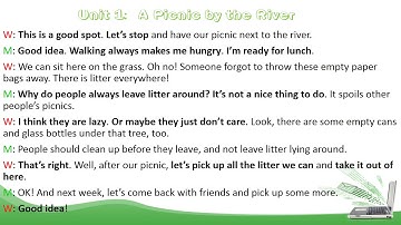 Unit 1: A picnic by the river (Listening practice through dictation 1)