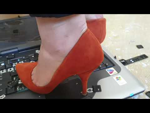 Fan send me some laptops to be crushed in high heels