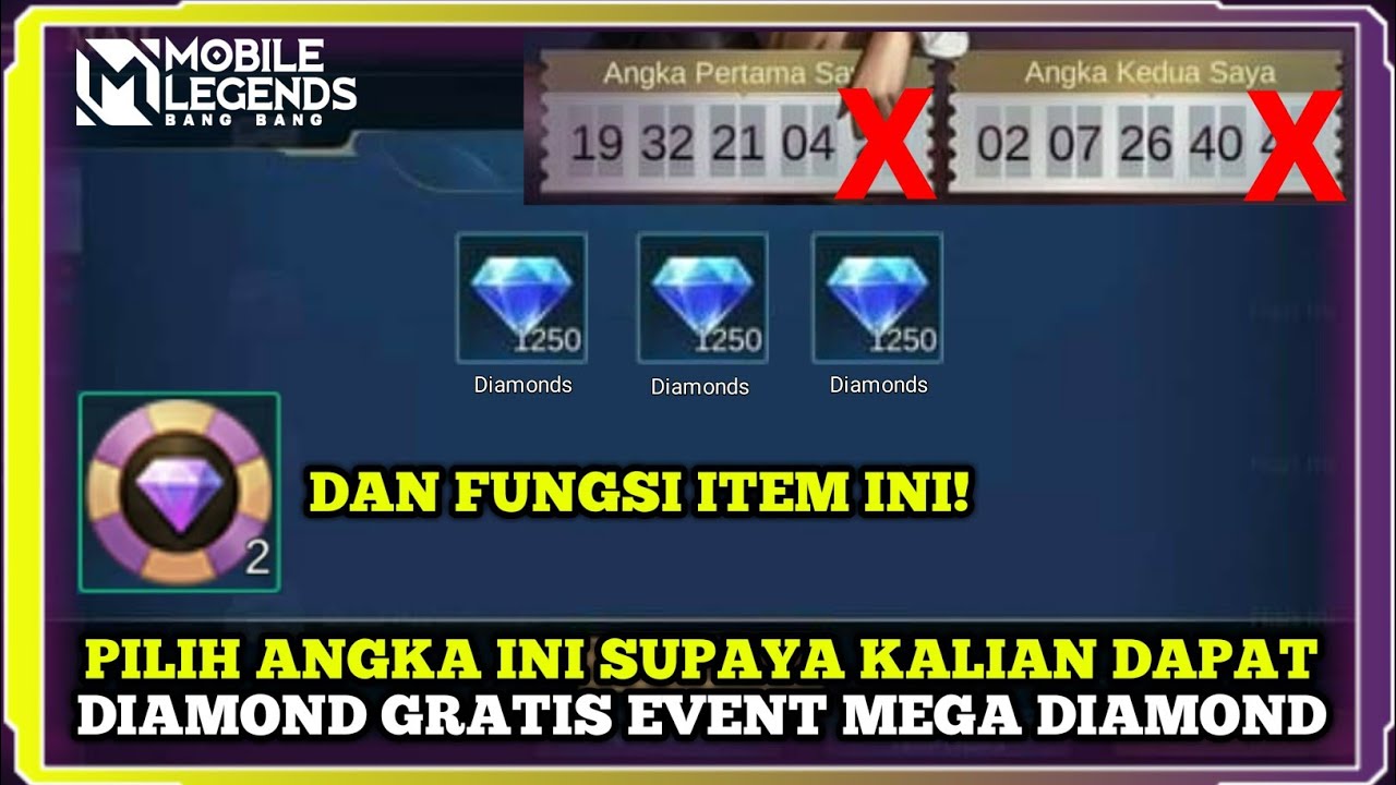 Pilih Angka Ini Auto Dapat Diamond Gratis Mega Diamond Fungsi Skor Mega Diamond Mobile Legends Youtube
