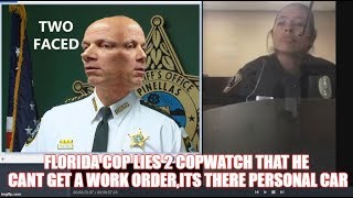 Florida Cop Lies 2 Copwatch That He Cant Get A Work Order,Its There Personal Car