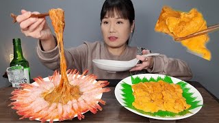 술먹방♡ 해삼내장 (고노와다) 단새우 성게알 (우니) 참이슬 한잔 먹방 Sea cucumber intestines shrimp sea urchin roe eating show.