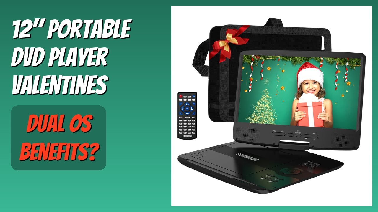 REVIEW (2025): 12" Portable DVD Player Valentines. Features