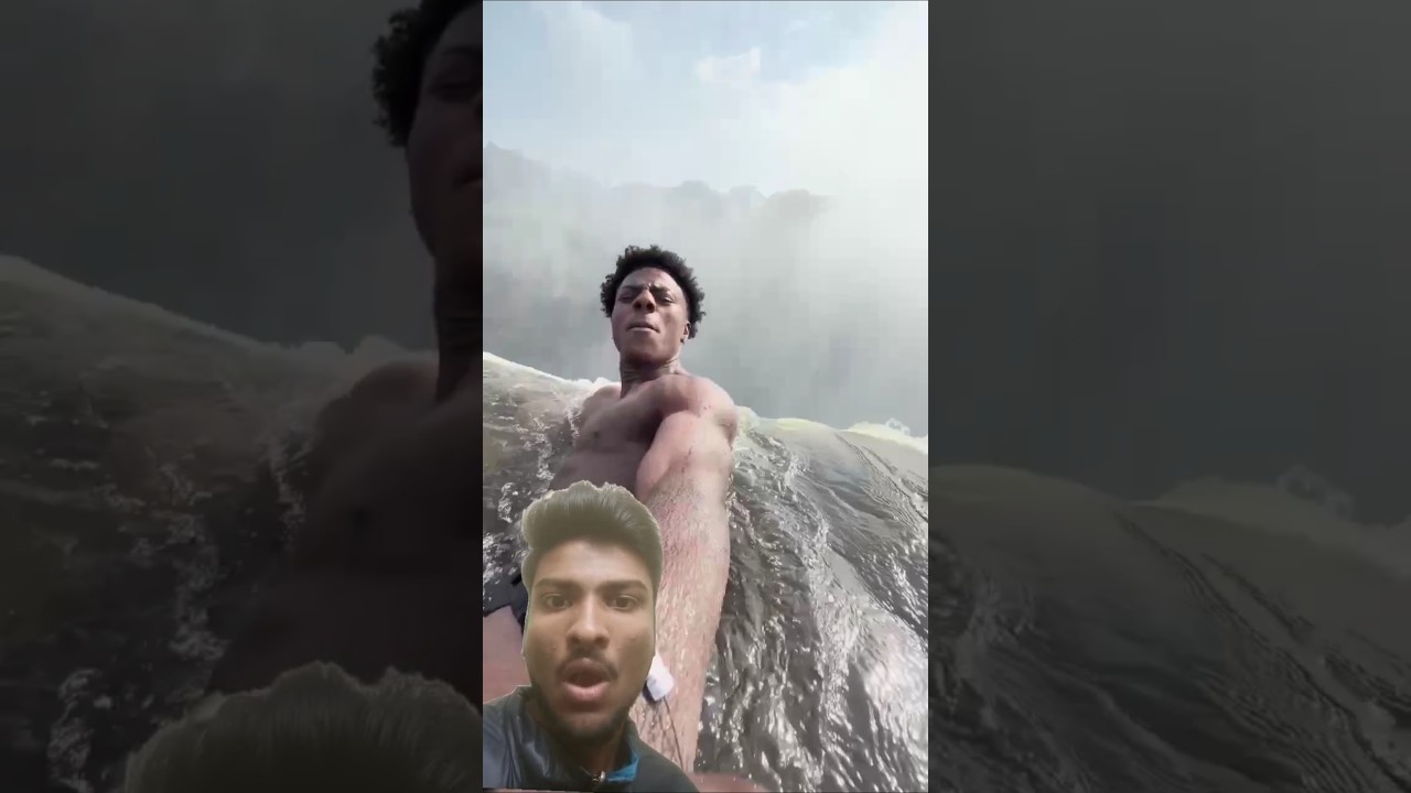 IShowSpeed Swims Devil's Pool Edge - 355FT DEATH DROP! (Gone Wrong) 🔥😤🏊‍♂️ �