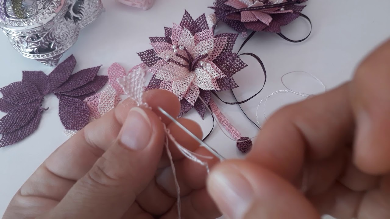 İğneoyasi'ndan çiçek yapımı🥀🥀🥀