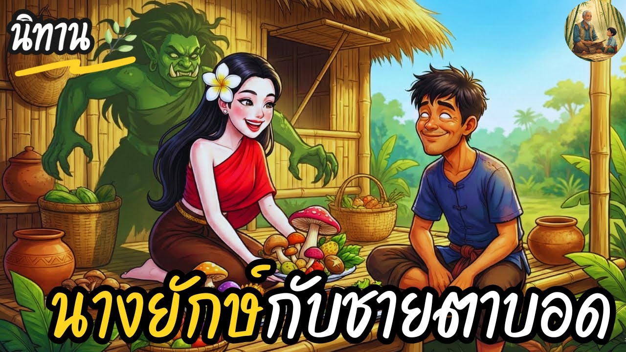 นิทาน | นางยักษ์กับชายตาบอด | เมื่อหญิงสาวปริศนาจากเมืองยักษ์ มาตกหลุมรักชายตาบอดชื่อไอ่แก้ว..!!