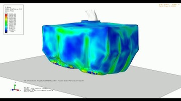 SIMULIA Abaqus 15 m Droptest Polyethylene  Fuel Tank