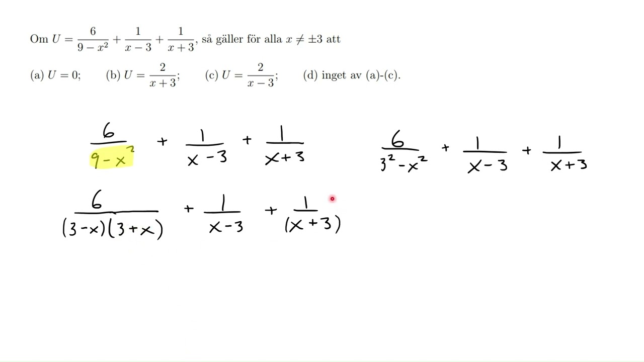 7st A uppgifter matte 2(funkar fint för matte3 också), konjugat och kvadreringsreglerna