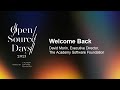 Welcome back  david morin executive director the academy software foundation