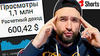 Сколько мне заплатил Ютуб за 1 миллион просмотров YouTube Shorts?