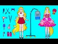 Paper Dolls Dress Up - Costume Bad and Beauty Care Rapunzel Dress Handmade - Barbie Story & Crafts