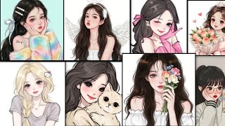 Cute girls cartoon dpz ❤️‍🔥💓🌎 girls WhatsApp Instagram profile pics 🖇️💗✨ screenshot 3