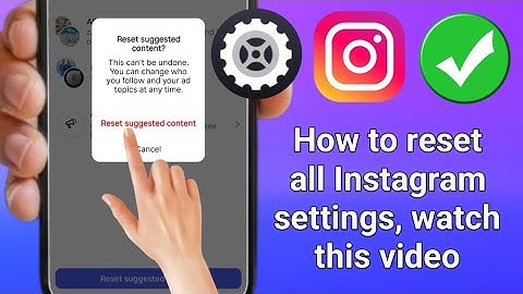 Instagram Setting Reset Kaise Kare |  How To Reset Instagram All Settings | Reset Instagram Settings