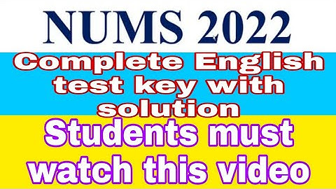 Nums English test key with solution 2022#Nums#Englishmcqs