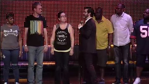 Hypnotist Marc Savard stops young man from stuttering live in hypnosis show!