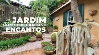 JARDIM COM DIVERSIDADE DE PLANTAS, CANTINHOS PARA CURTIR A QUALQUER MOMENTO E MUITO SIGNIFICADO