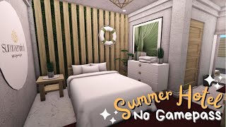 BLOXBURG:NO GAMEPASS SUMMER HOTEL 🌞🩴 (BUILD & TOUR) | ROBLOX