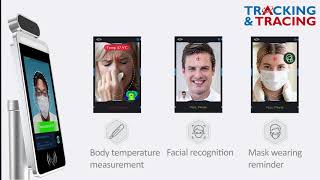 Thermal Camera kiosk the FRS2020 All-in-One, non-contact with facial recognition. Temperature Check