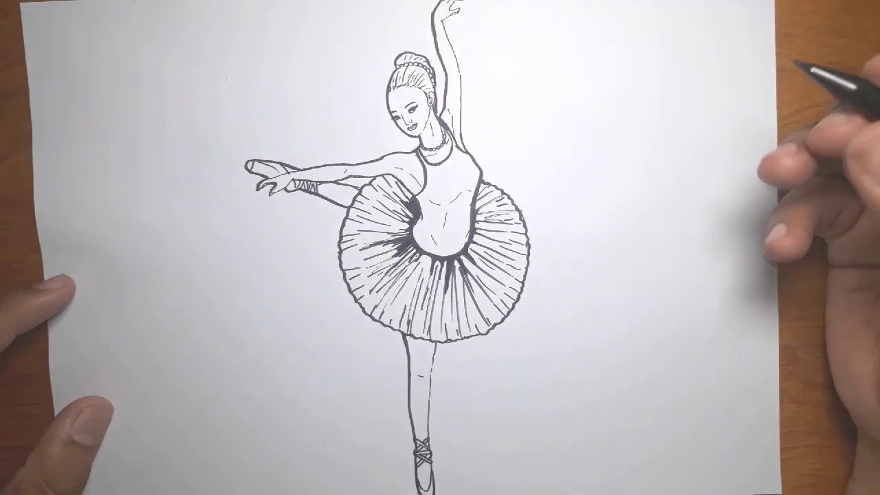 How to draw BALLERINA in 5 Minutes - YouTube