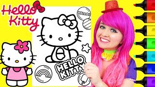 Coloring Hello Kitty Cute Buttons Sanrio Coloring Page Prismacolor Markers | KiMMi THE CLOWN