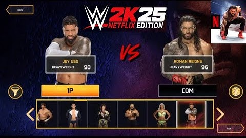 WWE 2K25 Netflix Edition Mobile Gameplay | Roman Reigns vs Jey Uso | Bloodline Fight 🔥