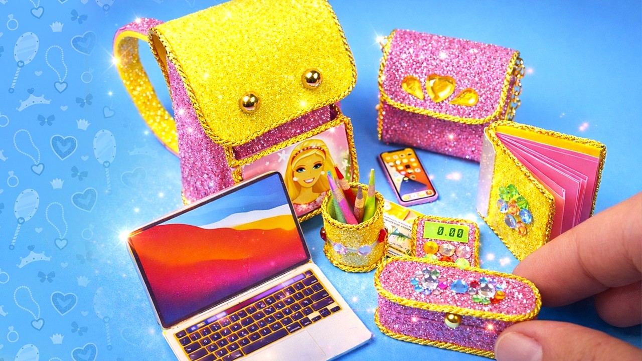 7 DIY Barbie Miniatures Hacks Back to School Supplies - YouTube