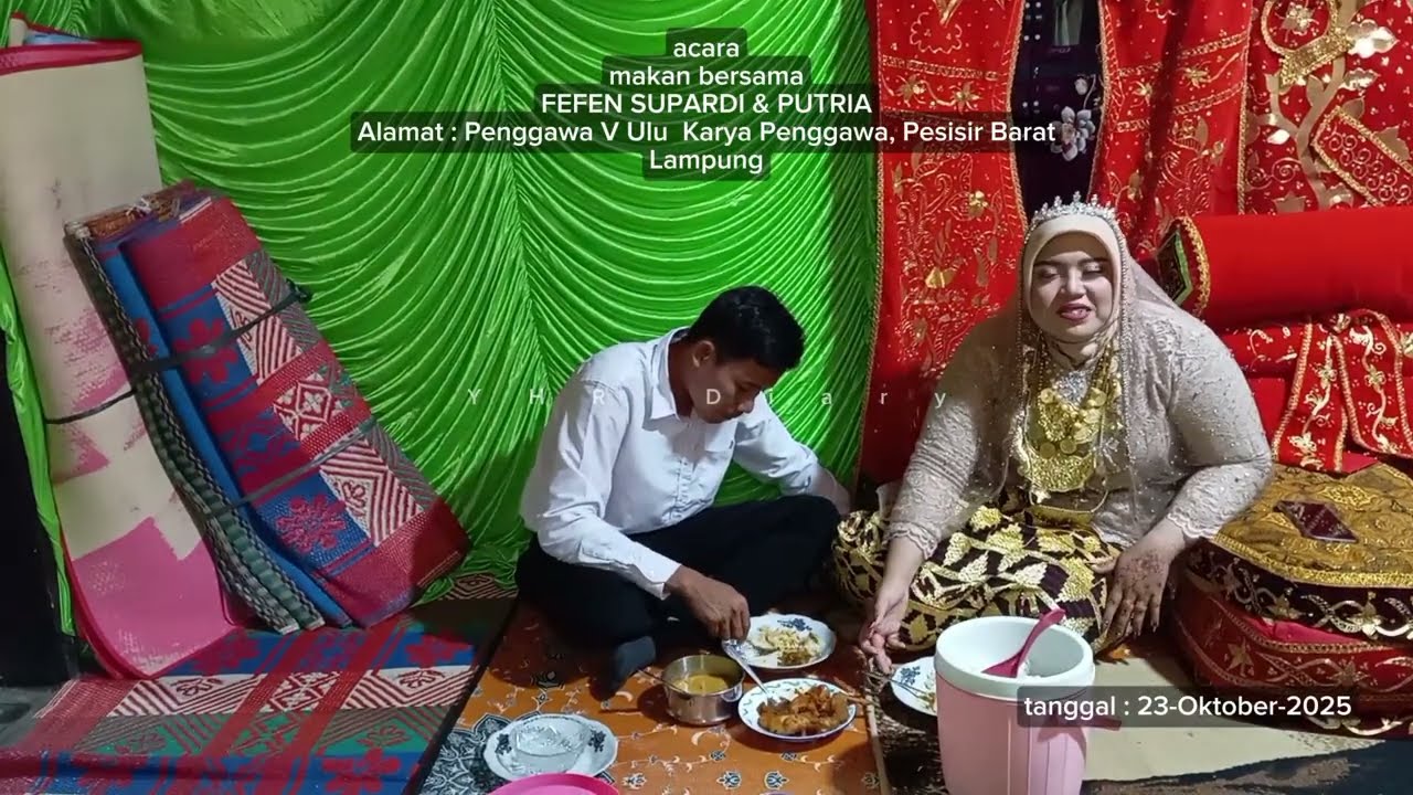 Makan bersama pasangan Pengantin FEFEN SUPARDI DAN PUTRIA, #pengantin #adatlampung #pernikahan 