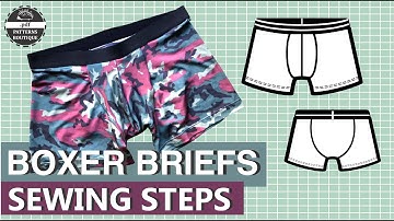 BOXER Briefs for Men DIY - Sewing Steps / PDF Patterns Boutique Sew Along