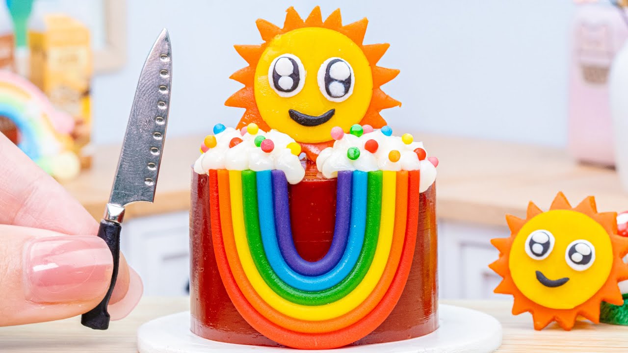 Colorful Rainbow Cake 🌈 Satisfying Miniature Rainbow Chocolate Cake Decorating Ideas for Cake Lover
