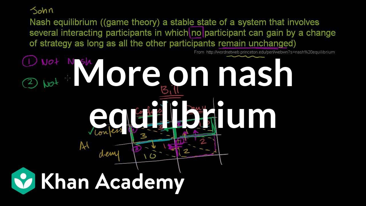 More on Nash equilibrium | Game theory and Nash equilibrium | Microeconomics | Khan Academy