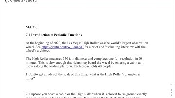 7.1 Introduction to Periodic Functions