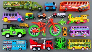 Finding for Different Types of Toy Vehicles | Bicycle, Double Decker Bus, Jeep Car, Army Truck & etc