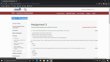 Nptel Introduction to Operating System week 3 solutions