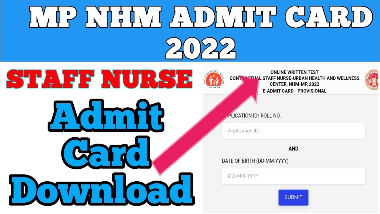 MP NHM staff nurse admit Card Download 2022 | staff nurse admit card kaise download Karen 2022
