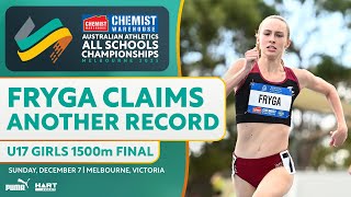 Fryga Breaks 44-Year-Old U17 1500m Record | 2025 Chemist Warehouse Australian Athletics All Schools