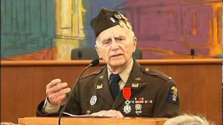 WW II veteran receives France's highest honor (raw speach)
