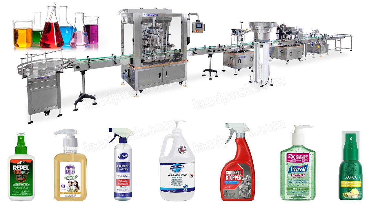Automatic Liquid Chemical Filling Capping Labeling Machine With Weight ...