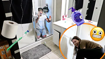 HILARIOUS Haunted Bathroom PRANK On Husband!