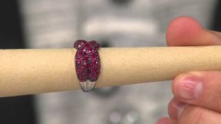 3.70 ct tw Thai Ruby Sterling Cross Design Ring with Alberti Popaj
